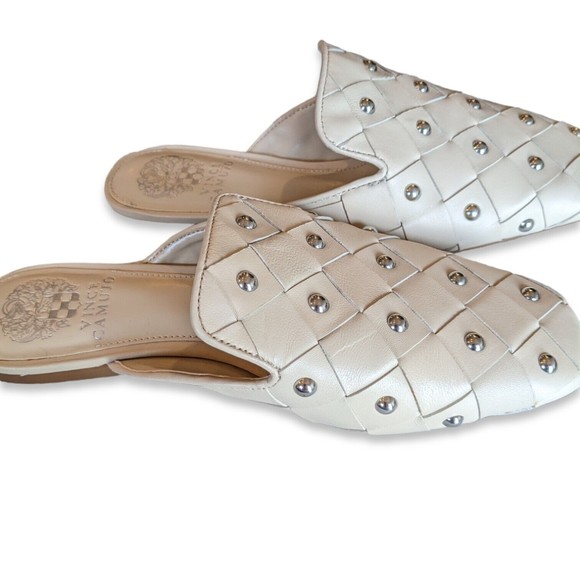 Vince Camuto White Studded Mules - Picture 4 of 8